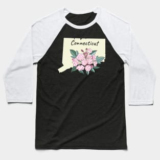 Connecticut State Flower Mountain Laurel Baseball T-Shirt